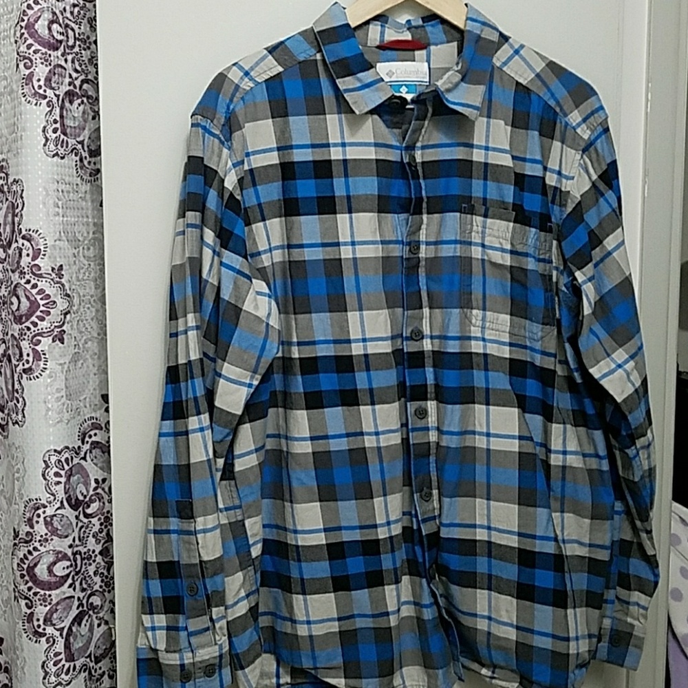 Columbia plaid button down shirt